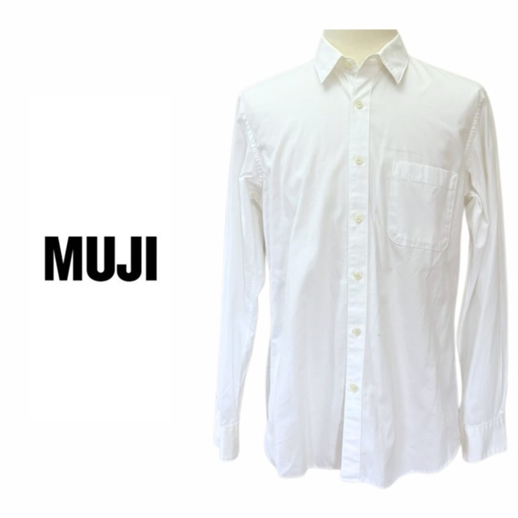 MUJI | Men’s White Cotton Broadcloth Shirt – Size S - Picture 1 of 11